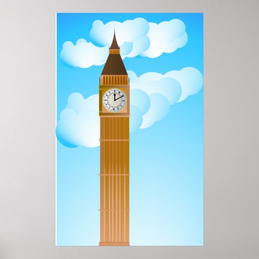 De kloktoren en Big Ben Poster (Voorkant)