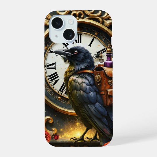 De Klokwerk Levering van de Raaf iPhone 15 Case (Achterkant)