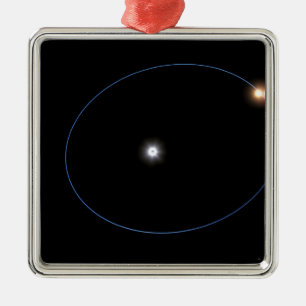 De klokwerkachtige banen van een drievoudige sterr metalen ornament