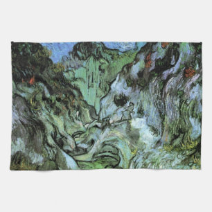 De kloof Les Peiroulets van Vincent van Gogh Theedoek