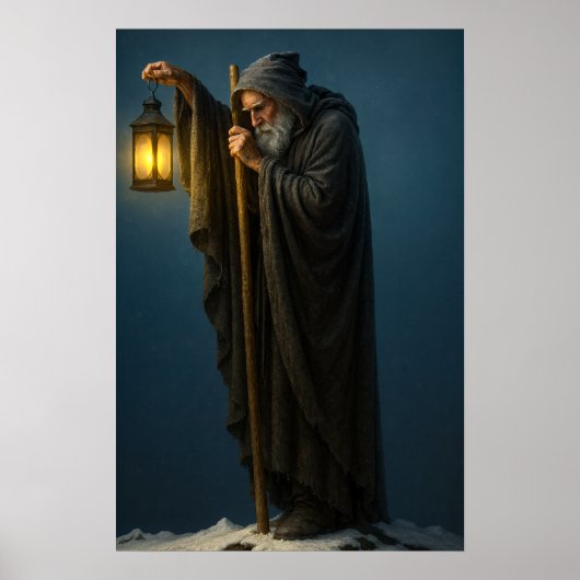 De Kluizenaar Met Lantaarn Poster (Voorkant)