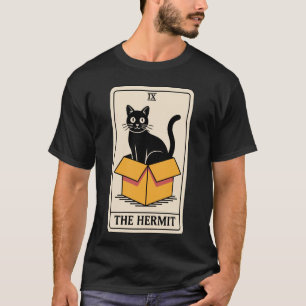 De Kluizenaar Tarotkaart Mystieke Kat in Doos Grap T-shirt