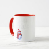 De knappe sneeuwman verwelkomt Kerstmis met u Mok (Voorkant links)