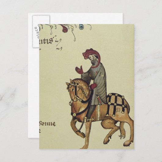 De Knight, facsimile detail van Briefkaart (Voorkant / Achterkant)