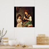 De Knitting Lesson, mooi kunstschilderij Poster (Keuken)