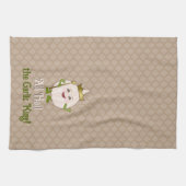 De knoflookkoning in een kroon - schattig en leuk, theedoek (Horizontaal)