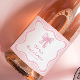 De Knoop Aantrekken Bachelorette Party Champagne Sparkling Wijnetiket