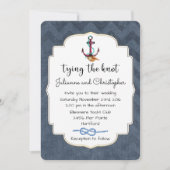 De knoop anker binden met nautische thema bruiloft kaart (Voorkant)