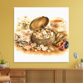De knoop blik uitgerekte canvas print (Insitu (Woonkamer))