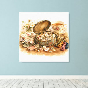 De knoop blik uitgerekte canvas print