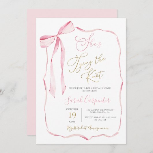 De Knoop Bruidsdouche Uitnodiging binden (Voorkant / Achterkant)