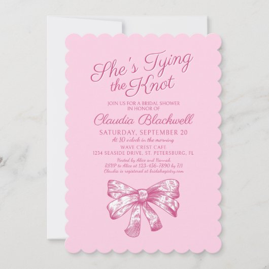 De Knoop Bruidsdouche Uitnodiging binden (Voorkant)