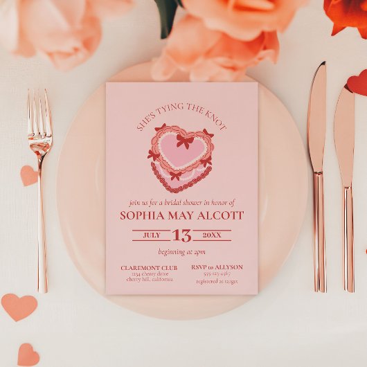 De Knoop Coquette Cake Vrijgezellenfeest binden Kaart