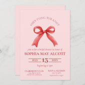 De Knoop Coquette Girly Bow Vrijgezellenfeest bind Kaart (Voorkant / Achterkant)