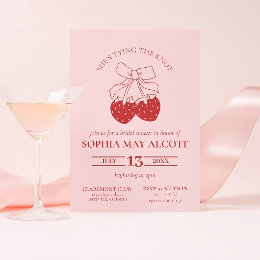 De Knoop Coquette Strawberry Vrijgezellenfeest bin Kaart