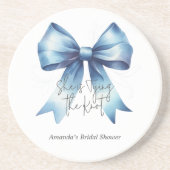 De Knoop Doorhakken Blauwe Boog Bruidsfeest Zandsteen Onderzetter (Voorkant)