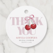 De Knoop Doorhakken Chic Moderne Kersen Bruidsdouc Bedankjes Labels (Voorkant)