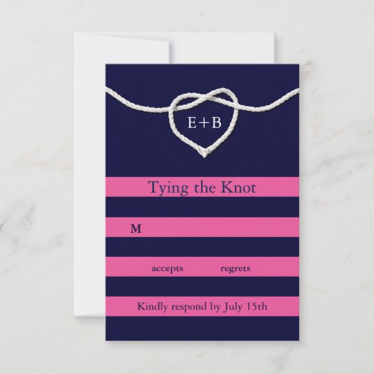 De knoop doorhakken Fuchsia & Navy RSVP (Voorkant)