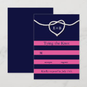 De knoop doorhakken Fuchsia & Navy RSVP (Voorkant / Achterkant)