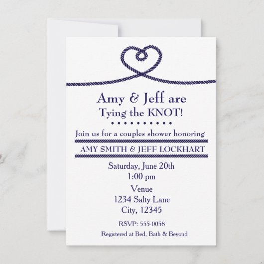 DE KNOOP DOORHAKKEN Hart Trouwsplash Uitnodiging (Voorkant)