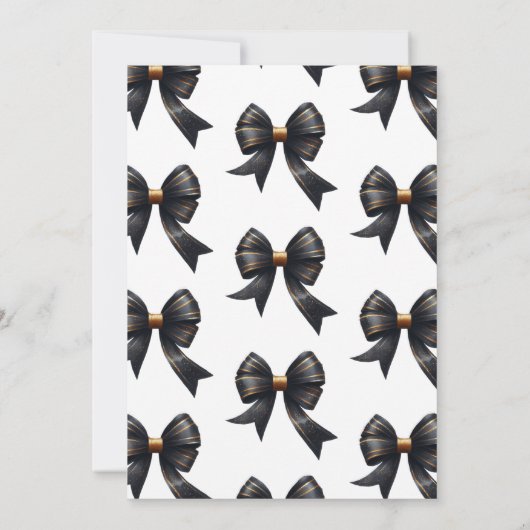 De Knoop Gold Black Bow Vrijgezellenfeest binden Kaart (Achterkant)