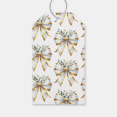 De Knoop Gouden Witte Boog Bloemen Vrijgezellenfee Cadeaulabel (Achterkant)