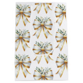 De Knoop Gouden Witte Boog Bloemen Vrijgezellenfee Medium Cadeauzakje (Achterkant)