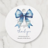 De Knoop Iets Blauw Bow Vrijgezellenfeest vastmake Bedankjes Labels (Voorkant)