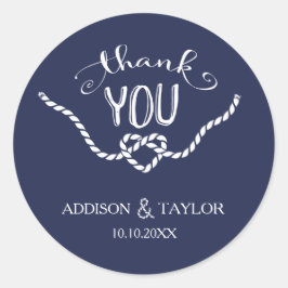 De Knoop Kalligrafie binden Dank U Ronde Sticker