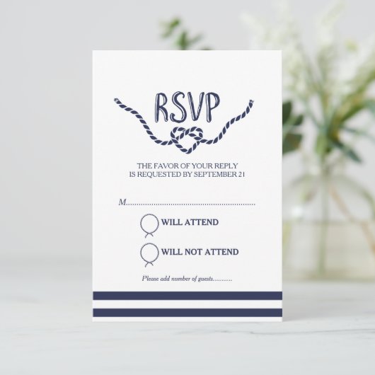 De knoop Kalligrafie RSVP vastbinden (Staand voorkant)