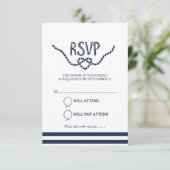 De knoop Kalligrafie RSVP vastbinden Kaartje (Staand voorkant)