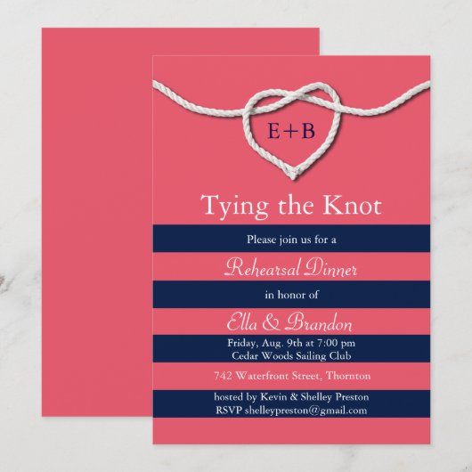 De Knoop Koraal Repetitie Diner uitnodiging binden (Voorkant / Achterkant)
