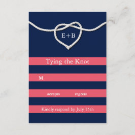 De knoop leggen Coral & Navy RSVP