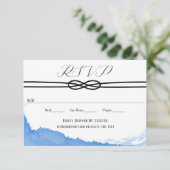 De knoop leggen op het jacht Ocean Blue Waterverf RSVP Kaartje (Staand voorkant)