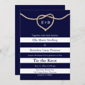 De Knoop Navy bruiloft uitnodiging (Voorkant / Achterkant)