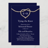 De Knoop Navy Repetitie Diner Uitnodiging (Voorkant / Achterkant)