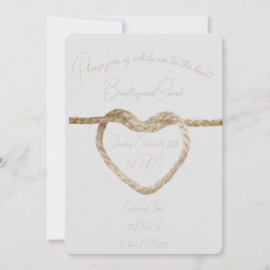 De Knoop Strikt- Trouw Uitnodiging (Voorkant)