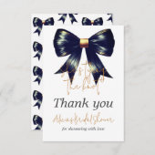 De Knoop Tien Gold Black Boog Bruidsdouche Bedankkaart (Voorkant / Achterkant)