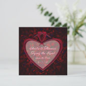 De Knoop Tien Roze Hart Rozenblaadjes Save The Date (Staand voorkant)