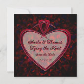 De Knoop Tien Roze Hart Rozenblaadjes Save The Date (Voorkant)
