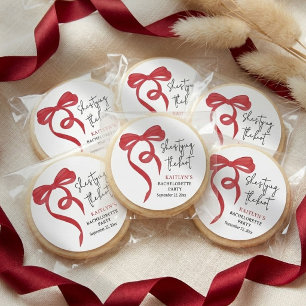 De Knoop Tien Roze Strik Juffrouwen Bruidsfeestje Ronde Sticker
