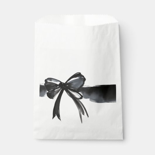 De Knoop Tijden Zwarte Waterverf Boog Moderne Trou Bedankzakje (Voorkant)