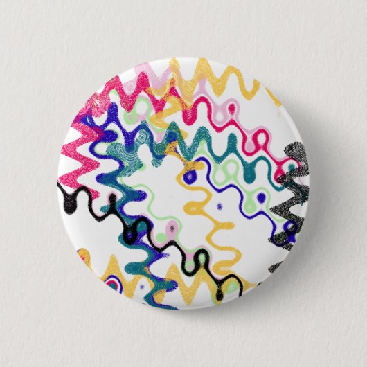 De Knoop van de Golf van Squiggle Ronde Button 5,7 Cm (Voorkant)