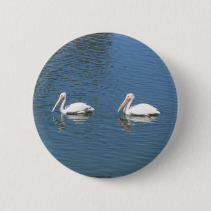 de knoop van het pelikaanpaar ronde button 5,7 cm