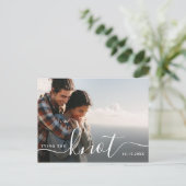 De knoop vastbinden | Modern Save the Date Photo Briefkaart (Staand voorkant)