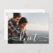 De knoop vastbinden | Modern Save the Date Photo Briefkaart (Voorkant / Achterkant)