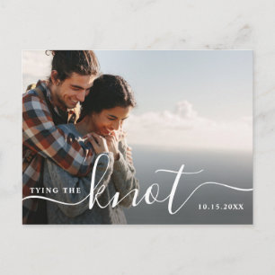 De knoop vastbinden Modern Save the Date Photo Briefkaart