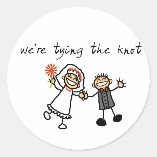De knoop vastbinden ronde sticker (Voorkant)