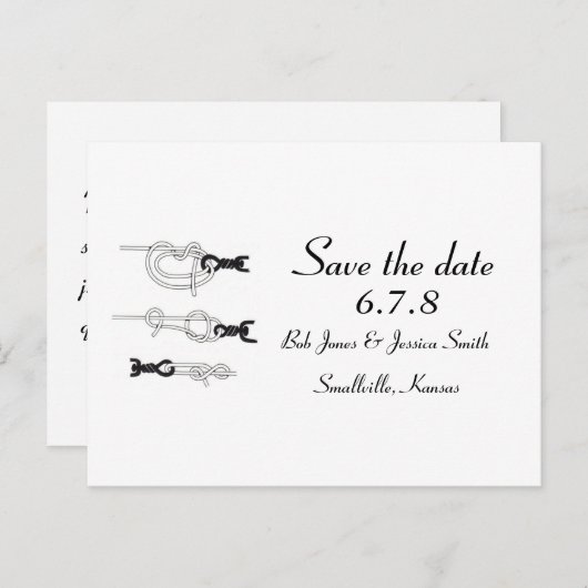 : De knoop vastbinden - Save the Date Aankondigingskaart (Voorkant / Achterkant)