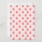 De knoop vastmaken Coquette Bridal Shower Uitnodig Kaart (Achterkant)